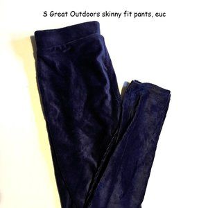 Small Lularoe Great Outdoors Skinny Fit Pants, navy blue, corduroy